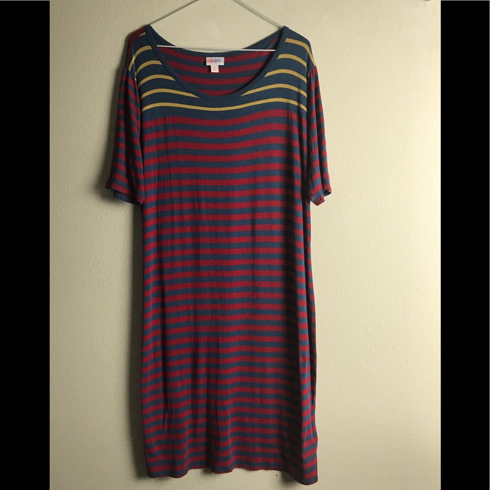 LuLaRoe Carly Striped Dress Plus Size 3XL